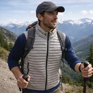 Eddie Bauer Vest EB700 Down Zip Vest Gray, Size M - LIKE NEW!